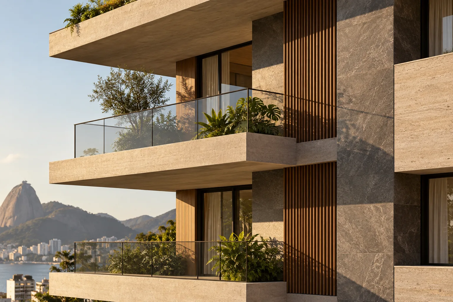 Fachada contemporânea em composição conceitual
